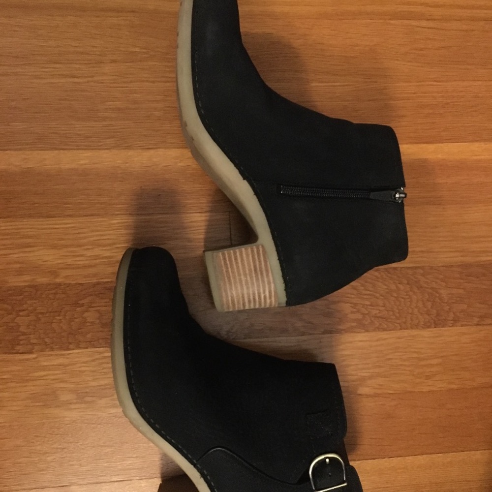 Dansko black suede booties